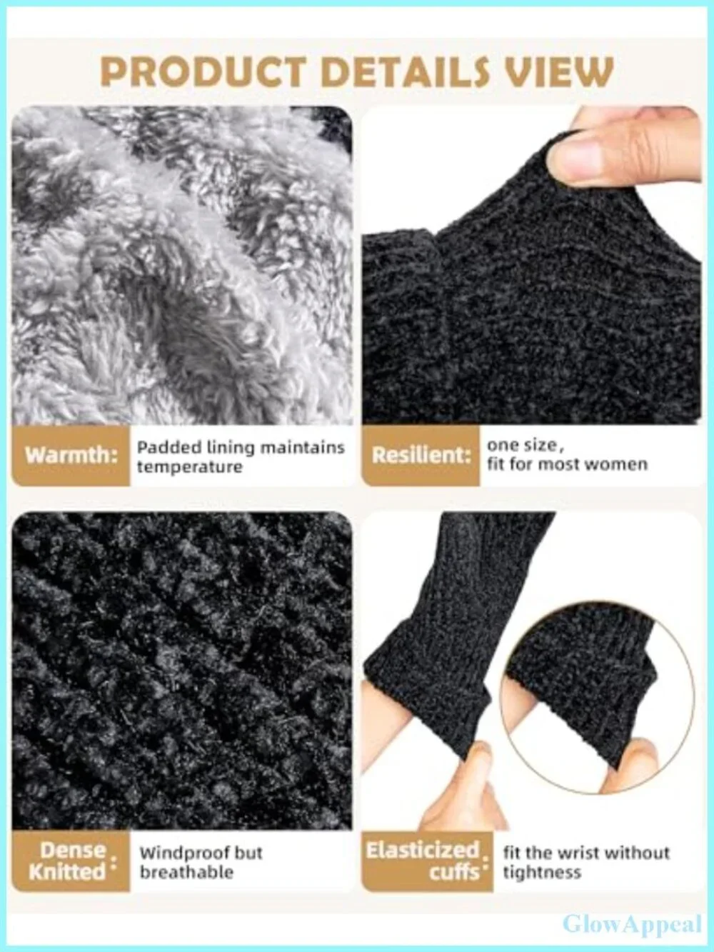Women's Winter Gloves Touchscreen Finger Warm Fleece Lined Cold Weather Gloves